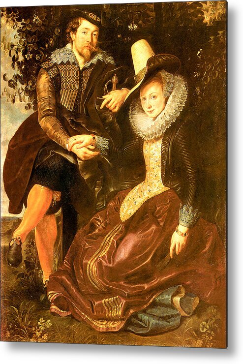 Peter Paul Rubens Metal Print featuring the painting Rubens and Isabella Brant by Peter Paul Rubens