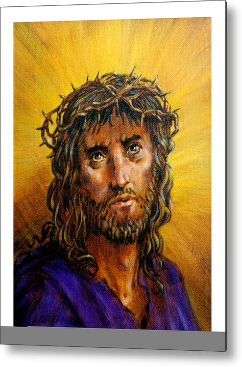 Jesus Metal Print featuring the painting A Crown of Thorns by John Lautermilch