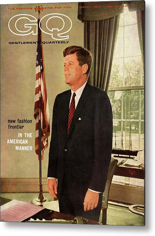 Political Metal Print featuring the photograph A Gq Cover Of President John F. Kennedy by David Drew Zingg