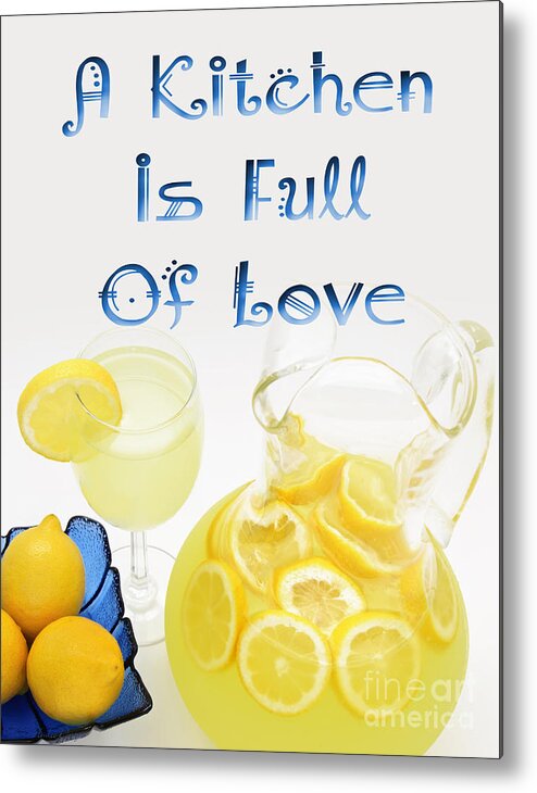Lemons Metal Print featuring the digital art A Kitchen Is Full Of Love 3 by Andee Design