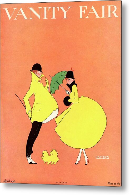 Illustration Metal Print featuring the photograph A Magazine Cover For Vanity Fair Of A Couple by L. A. Morris