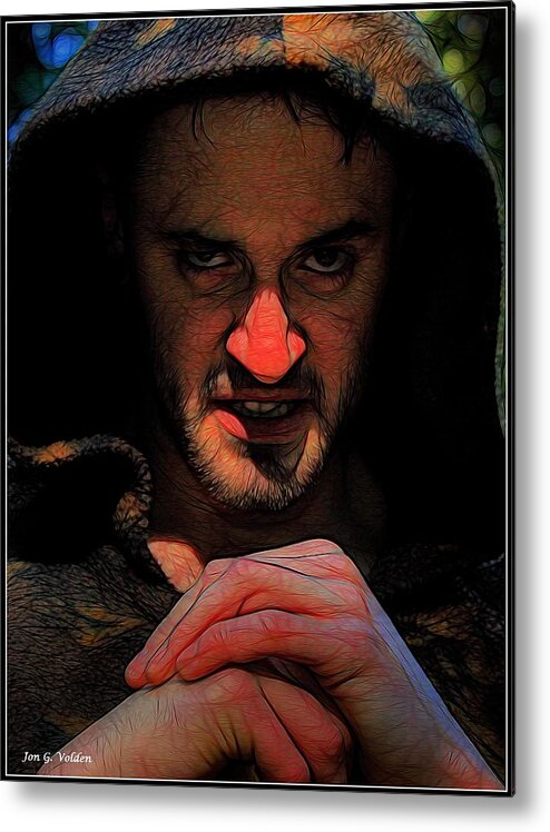 Fantasy Metal Print featuring the painting A Portrait Of An Evil Wizard by Jon Volden