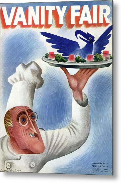 Illustration Metal Print featuring the photograph A Vanity Fair Cover Of Roosevelt At Thanksgiving by Miguel Covarrubias