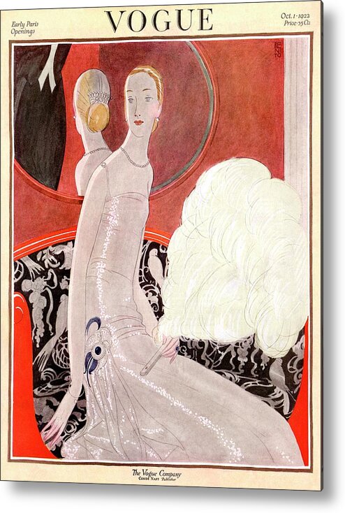 Illustration Metal Print featuring the photograph A Vogue Cover Of A Woman With A Fan by Eduardo Garcia Benito