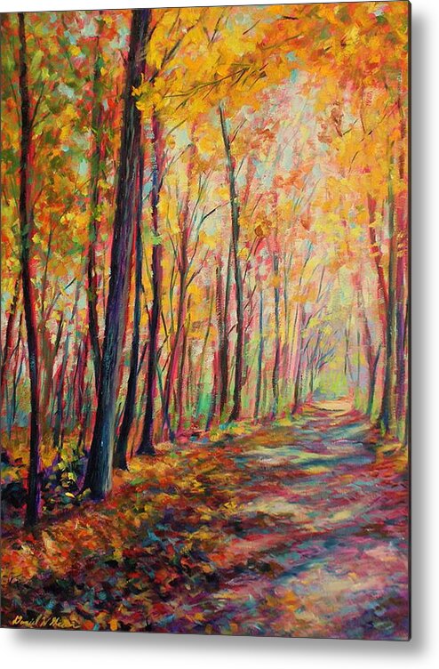 Fall Metal Print featuring the painting A warm autumn day by Daniel W Green