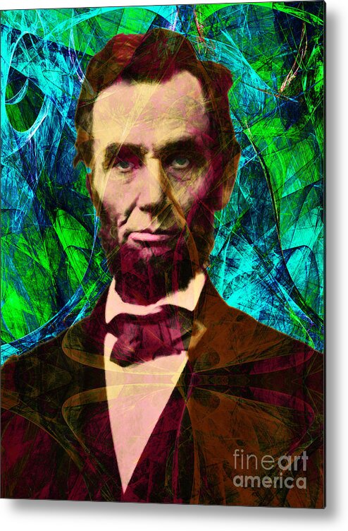 Celebrity Metal Print featuring the photograph Abraham Lincoln 2014020502p145 by Wingsdomain Art and Photography