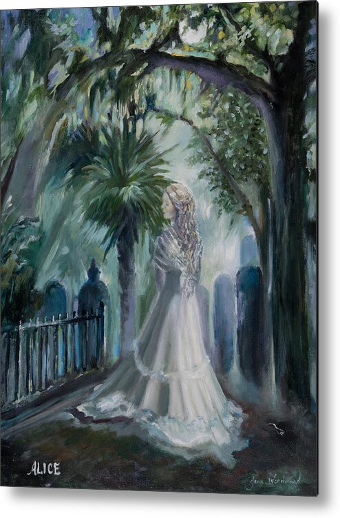 Ghost Metal Print featuring the painting ALICE Flagg - the ghost of Murrells Inlet by Jane Woodward