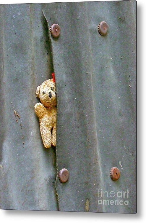 Teddy Bear Metal Print featuring the photograph All Alone Am I by Patsy Walton