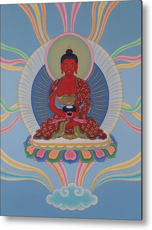 Buddhism Metal Print featuring the painting Amitabha by Andrea Nerozzi