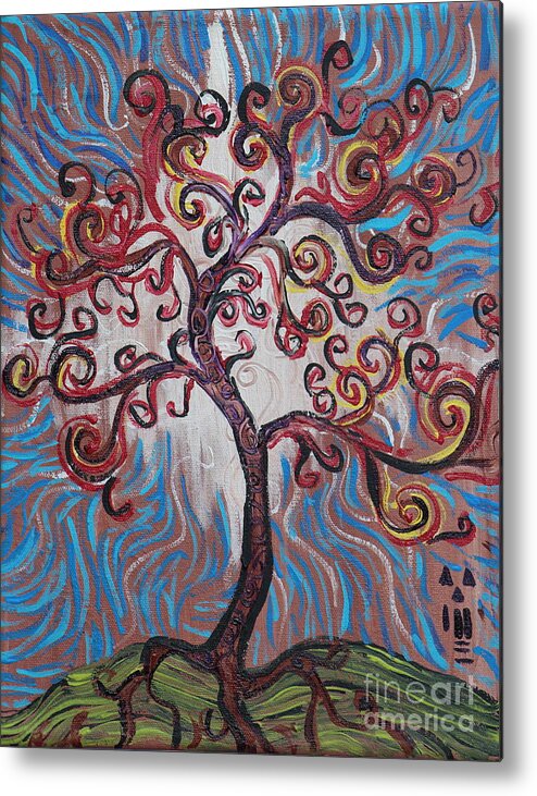 Squiggle Metal Print featuring the painting An Enlightened Tree by Stefan Duncan