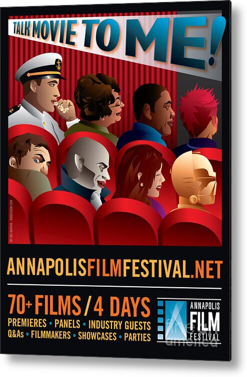 Annapolis Metal Print featuring the digital art Annapolis Film Festival 2014 poster vertical by Joe Barsin