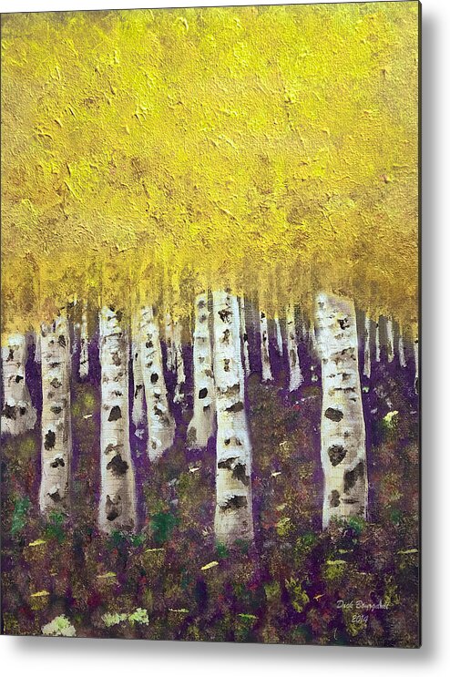 Apsens Metal Print featuring the painting Aspens by Dick Bourgault