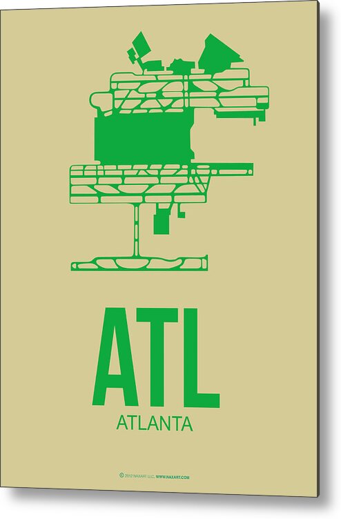 Atlanta Metal Print featuring the digital art ATL Atlanta Airport Poster 1 by Naxart Studio