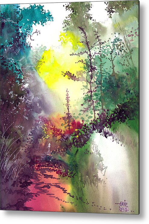 Nature Metal Print featuring the painting Back to Jungle by Anil Nene