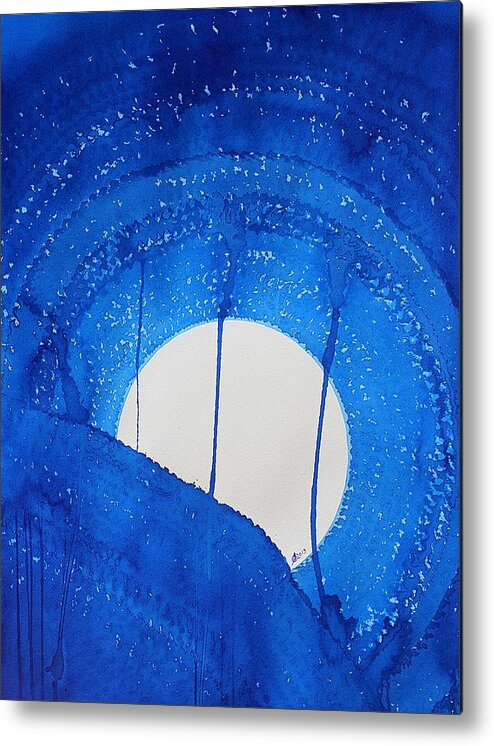 Moon Metal Print featuring the painting Bad Moon Rising original painting by Sol Luckman