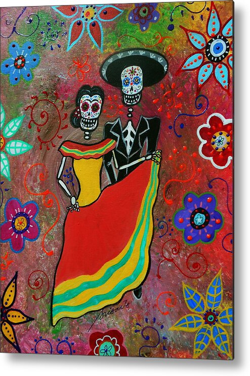 Couple Metal Print featuring the painting Bailar Couple by Pristine Cartera Turkus