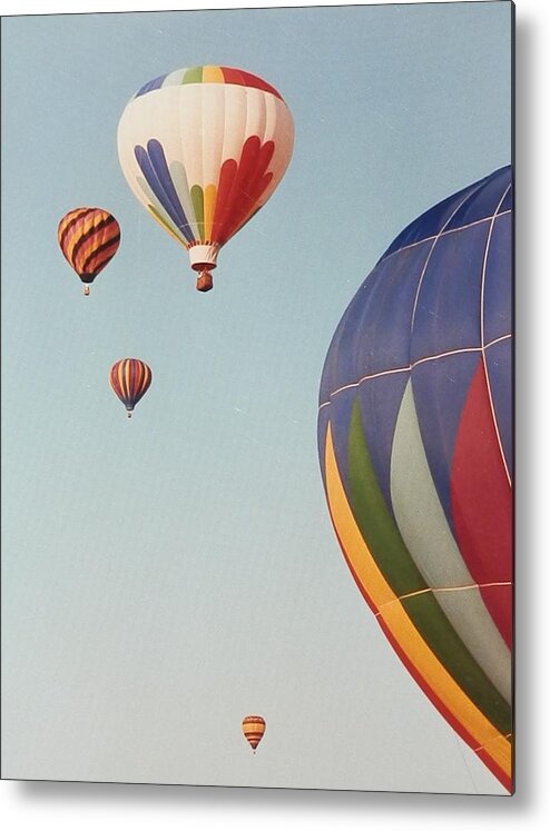 Colorful Metal Print featuring the photograph Balloons High in the Sky by Belinda Lee