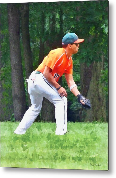 Baseball Metal Print featuring the photograph Baseball - Warming Up Before the Game by Susan Savad