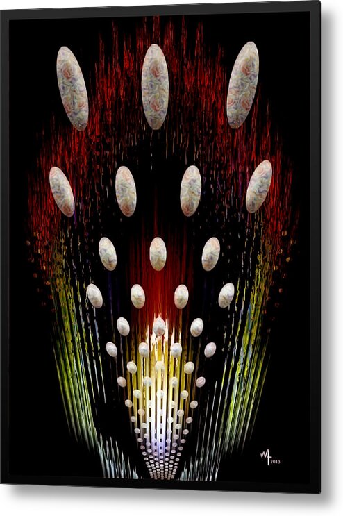 Geometric Abstract Metal Print featuring the digital art Baublaired by Warren Furman