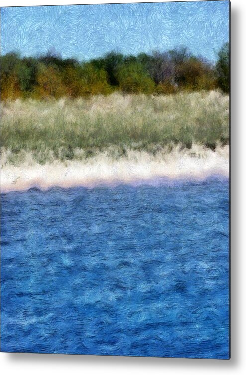 Oceanside Metal Print featuring the painting Beach with Short Dune by Michelle Calkins