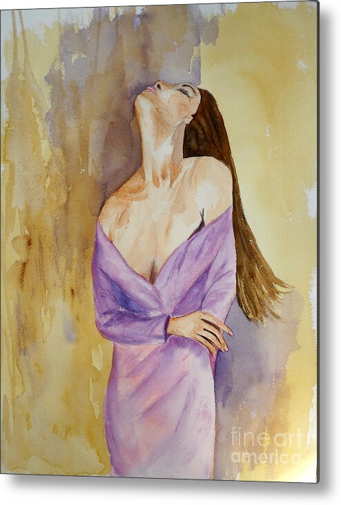Lady Metal Print featuring the painting Beauty In Thought by Vicki Housel