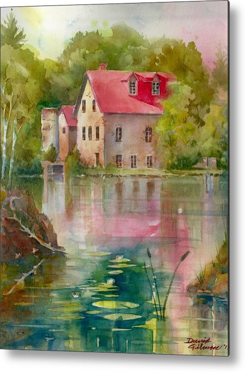 Landscape Metal Print featuring the painting Bedford Mill by David Gilmore