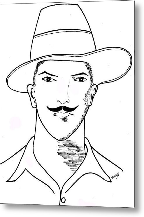 Shaid Bhagat Singh Drawing by Vijayendra Acharya - Fine Art America-saigonsouth.com.vn