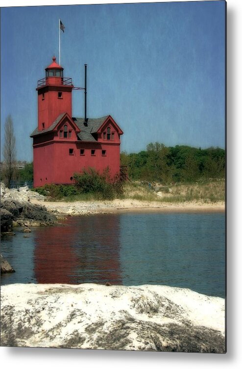 Michigan Metal Print featuring the photograph Big Red Holland Michigan Lighthouse by Michelle Calkins