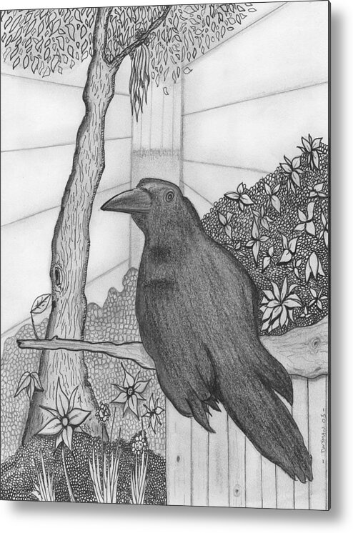 Bird Art Metal Print featuring the drawing Bird by Dan Twyman