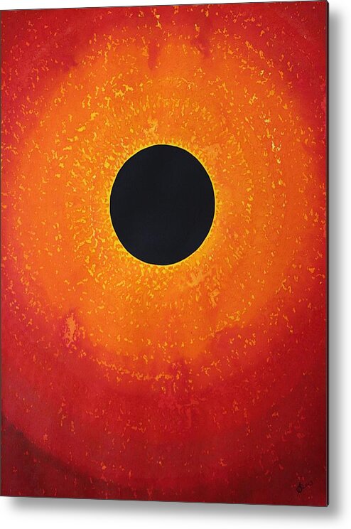 Black Hole Metal Print featuring the painting Black Hole Sun original painting by Sol Luckman