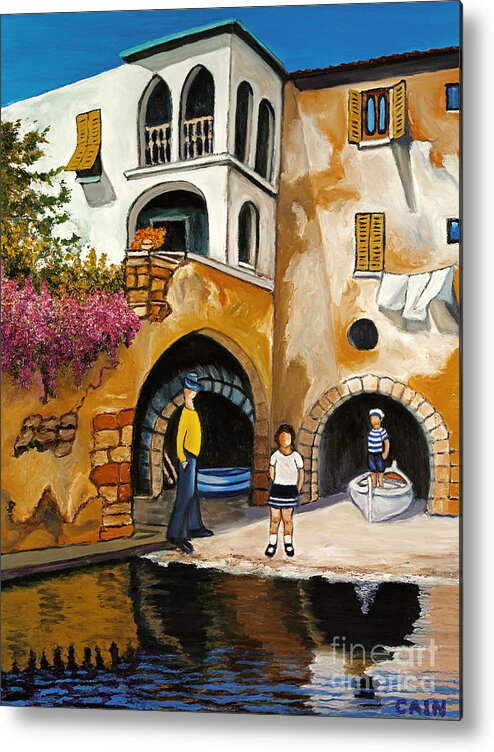 Italy Metal Print featuring the painting Boatman by William Cain