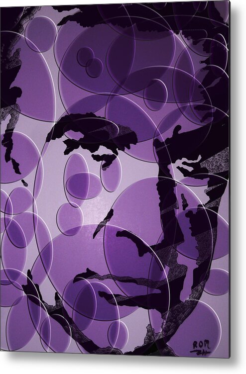 James Bond Metal Print featuring the painting The Man In Purple Circles by Robert Margetts