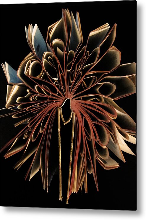 Book Metal Print featuring the photograph Book Flower by Nicklas Gustafsson