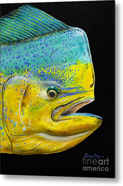 Bull Dolphin Metal Print featuring the painting Bull Head Off0033 by Carey Chen