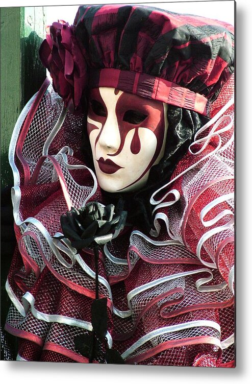 Venice Carnival Metal Print featuring the photograph Burgandy Tear Drop by Donna Corless