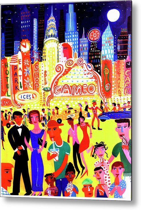 Active Metal Print featuring the photograph Busy Nightlife In New York City, United by Ikon Ikon Images
