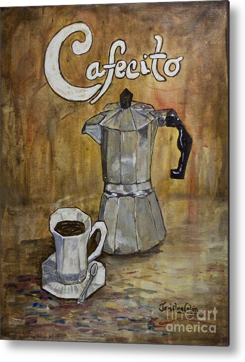 Cafecito Metal Print featuring the painting Cafecito by Janis Lee Colon