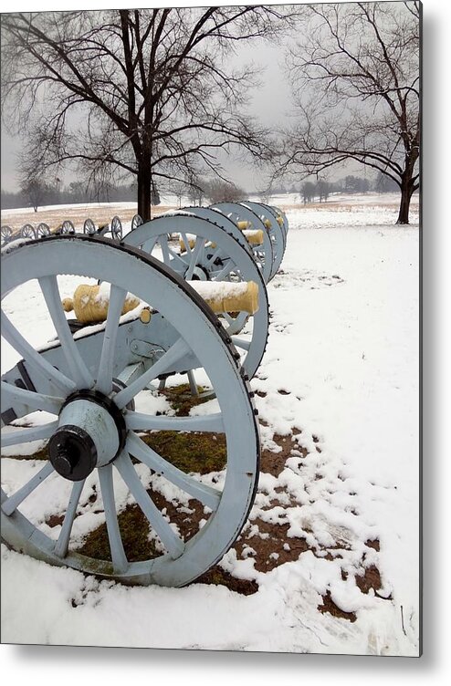 Cannons Metal Print featuring the photograph Cannon's in the snow by Michael Porchik