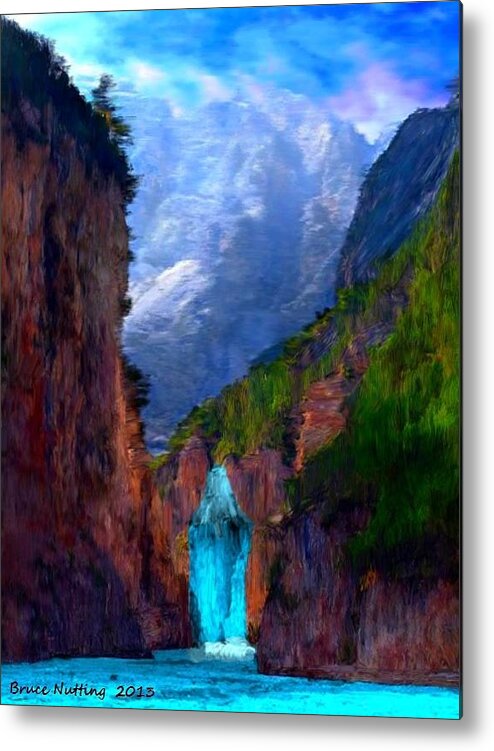 Waterfall Metal Print featuring the painting Canyon Falls by Bruce Nutting