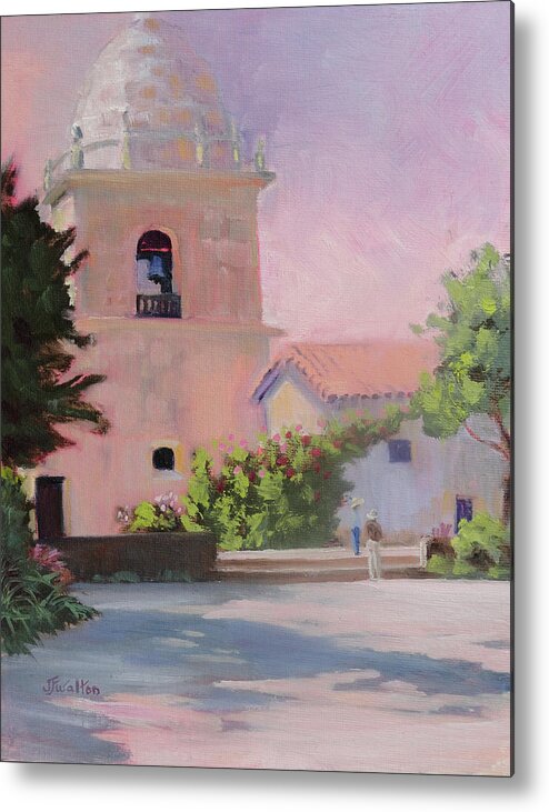 Carmel Mission Metal Print featuring the painting Carmel Mission by Judy Fischer Walton