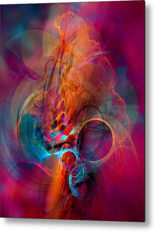 Abstract Metal Print featuring the digital art Carnival bird by Modern Abstract
