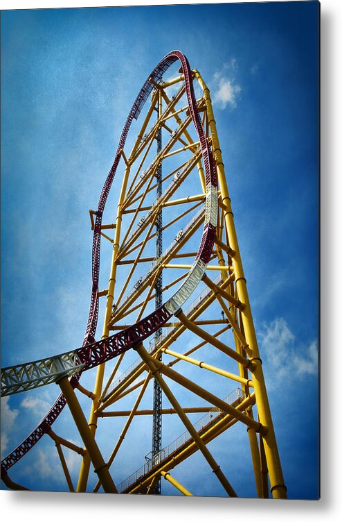 Top Thrill Dragster Metal Print featuring the photograph Cedar Point - Top Thrill Dragster by Shawna Rowe