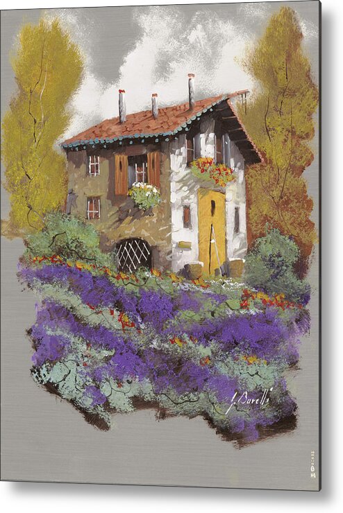 Landscape Metal Print featuring the painting Cento Lavande by Guido Borelli