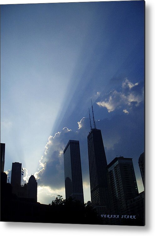 Chicago Metal Print featuring the photograph Chicago Sunset by Verana Stark