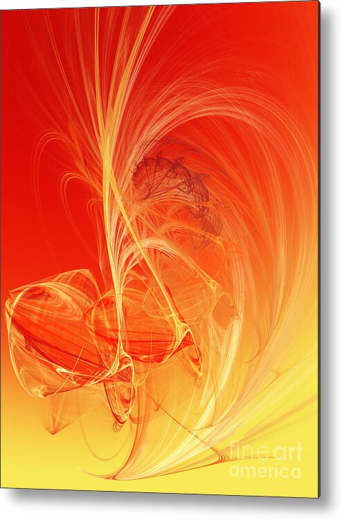 Andee Design Abstract Metal Print featuring the digital art Citrus Infusion by Andee Design