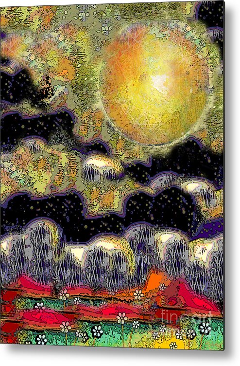 Clonescape Metal Print featuring the digital art Clonescape Moon by Carol Jacobs