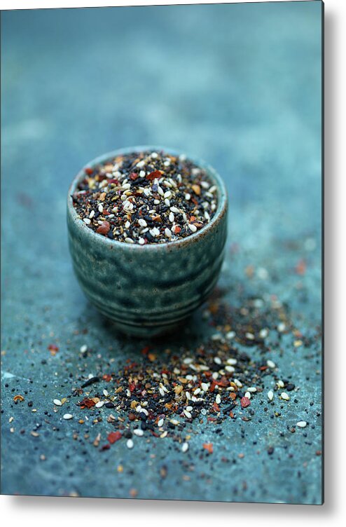 Spice Metal Print featuring the photograph Close Up Of Bowl Of Seeds by Diana Miller