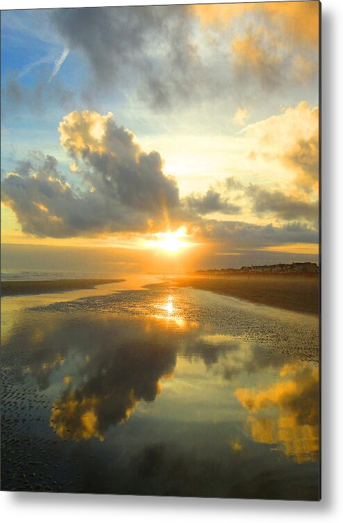 Clouds Metal Print featuring the photograph Clouds Reflection by Jan Marvin by Jan Marvin