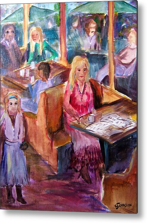 Coffee Shop Metal Print featuring the painting Coffee Shop by Glen Johnson