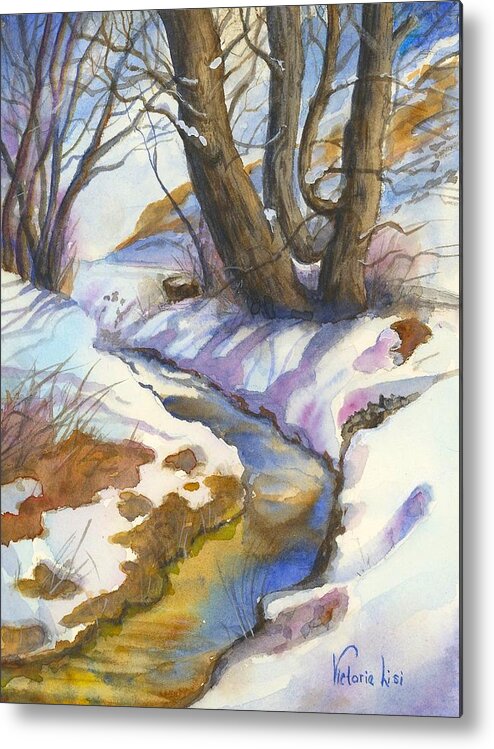 Plein Air Metal Print featuring the painting Creek at Bobcat Ridge by Victoria Lisi